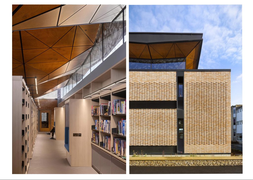 Tavan fals continuu placat cu HPL de la interior spre exterior